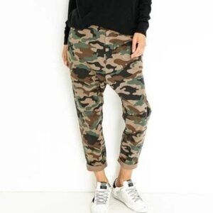 Nili Lotan Paris Pants Size 0 Camo Drop Crotch Baggy Trousers